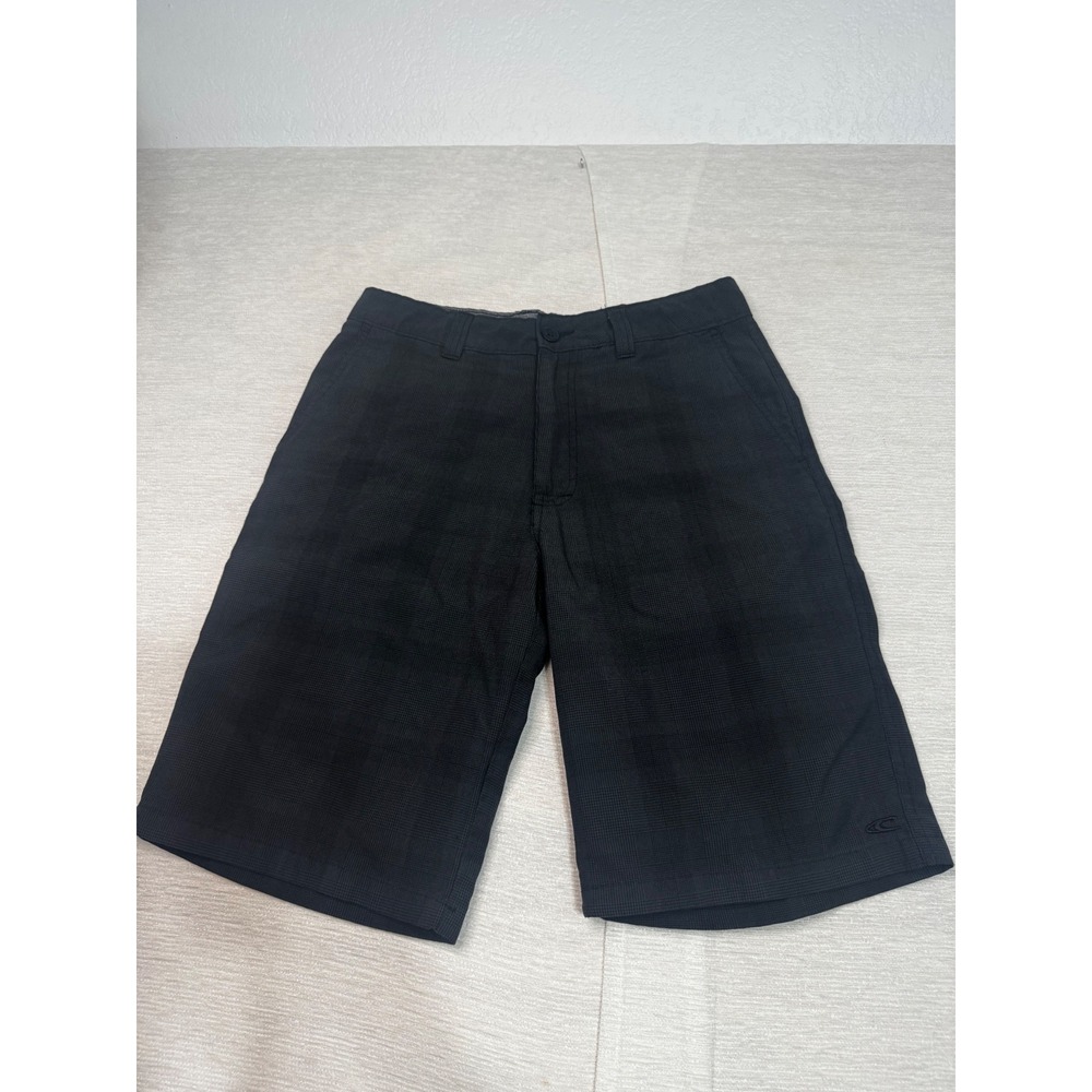 ONeill Mens Hybrid Walk Shorts Plaid Charcoal Grey Black Size 29 ChinoBoardshort